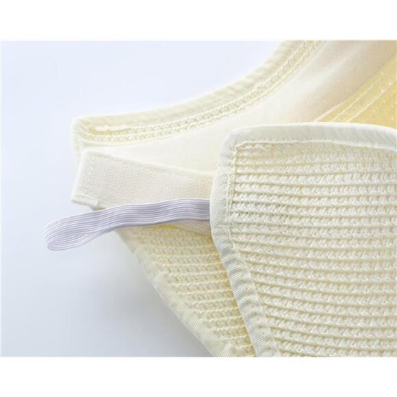 Womens Sun Visor Hat Roll-up Straw Hat Summer Ponytail Beach Hat Foldable - Picture 6 of 8